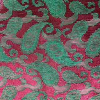 PINK GREEN PAISLEY Seidenjacquard aus Vietnam